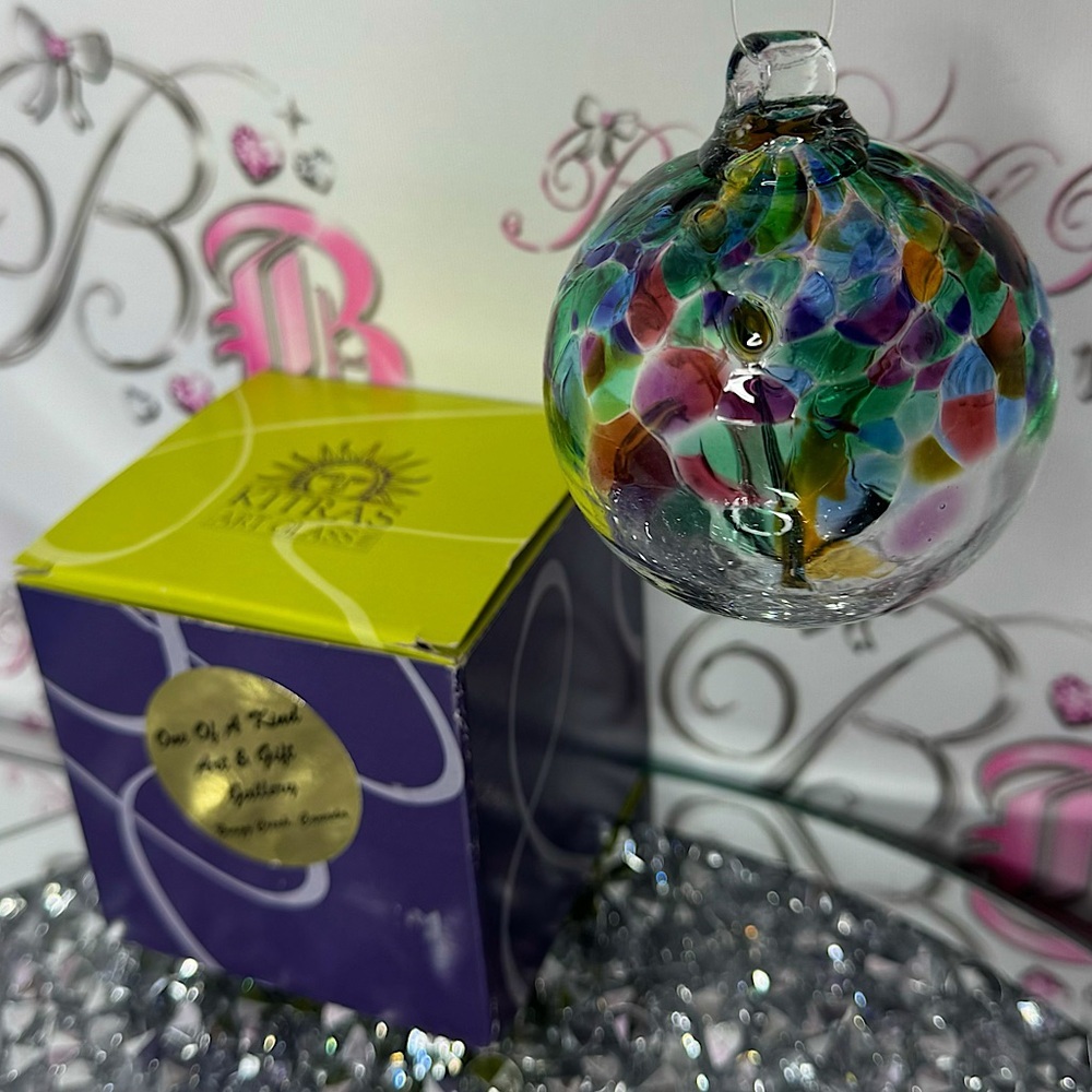 Kitras art glass hand made blown glass ornament tree of love hanging friendship
